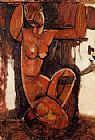 Amedeo Modigliani Canvas Paintings - Caryatid 1